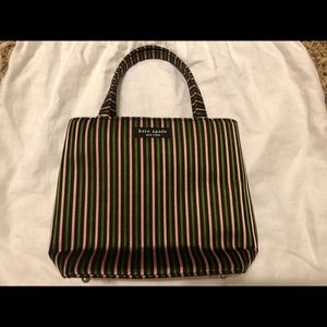 Kate Spade Green Pink Black Striped Handbag
